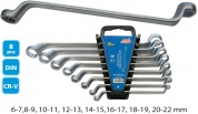 Набор SUPER-EGO из 8 двойных изогнутых накидных ключей размером 6-7, 8-9, 10-11, 12-13, 14-15, 16-17, 18-19, 20-22мм в пластиковом подвесе